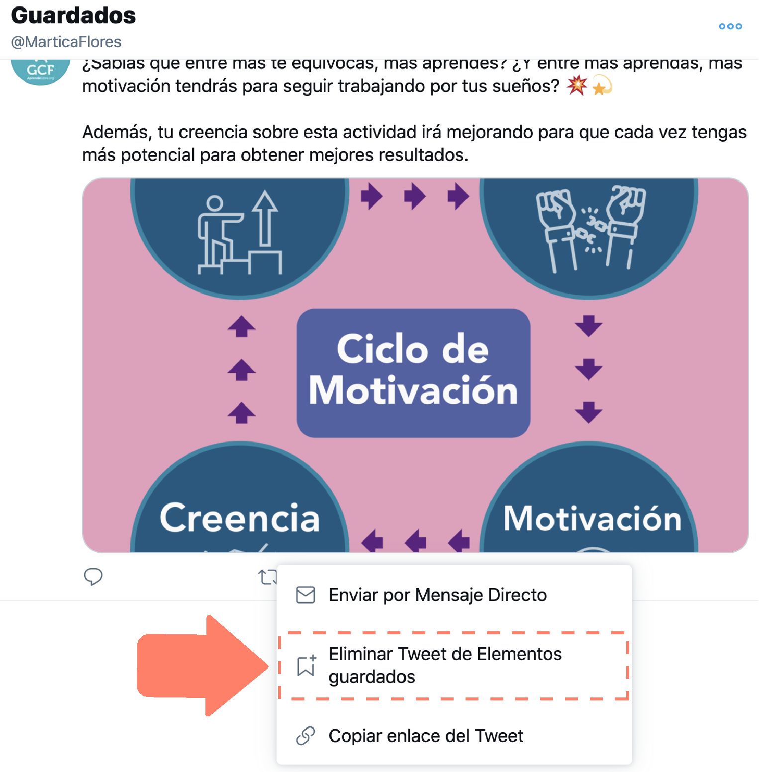 Elementos guardados de Twitter